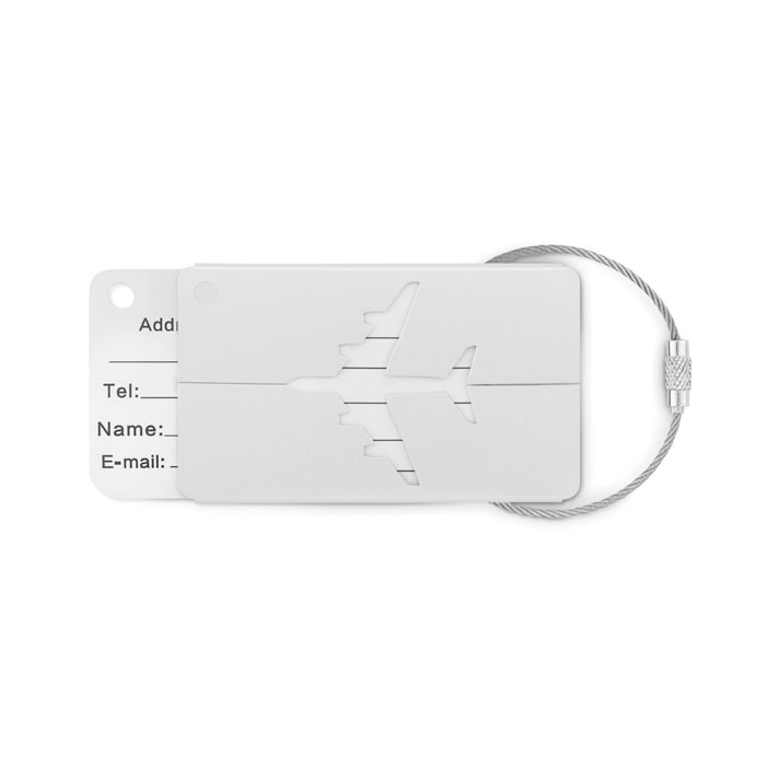Etiquette à bagage publicitaire - Fly Tag silver mate